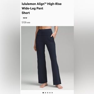 Lululemon Align High Rise Wide Leg Pant Short